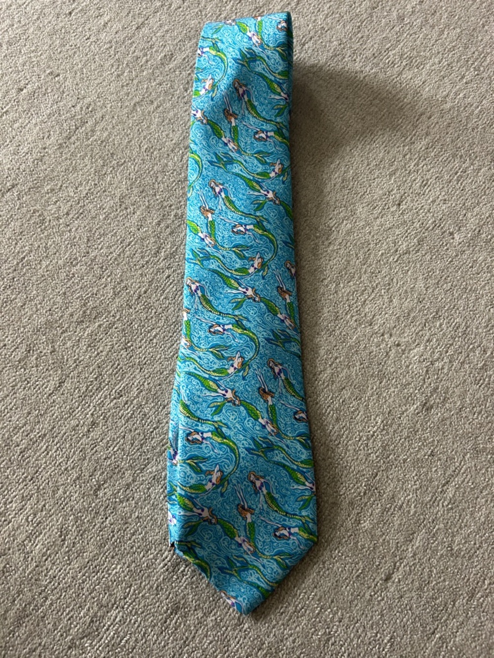 Lilly Pulitzer Blue Aqua Multi Floral Print Tie